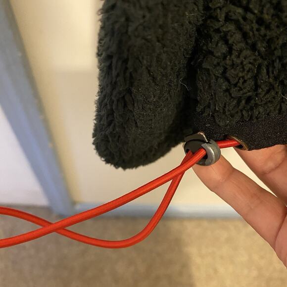 Michael Kors Jacket Men M Black Fleece Teddy Full Zip Mixed Media Elastic Waist - Picture 8 of 13